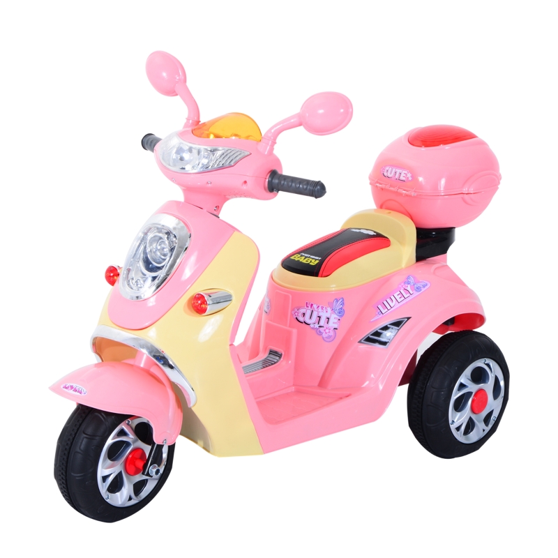 Elmotorcykel 6V 108x51x75cm (rosa + gul) Barnfordon från Tildasstore.