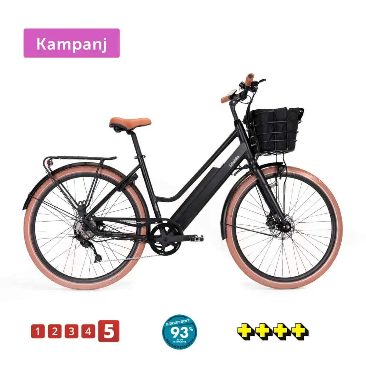 Lifebike C-mute Uni G12 9 Vxl Svart Elcykel  Klassisk 2025 från .