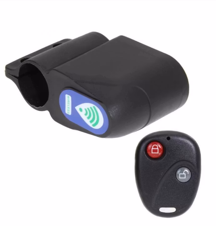 Cykel Stöldskydds larmlås med trådlös fjärrkontroll Vattentät MTB Cykel Stöldskyddsvibrationslarm 110DB Cykellarm lås Fritidsprylar och Sportprylar från Fynd24.