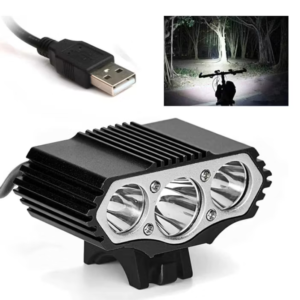 USB Uppladdningsbar Cykellampa 12 000 Lm – 3 × CREE XM-L T6