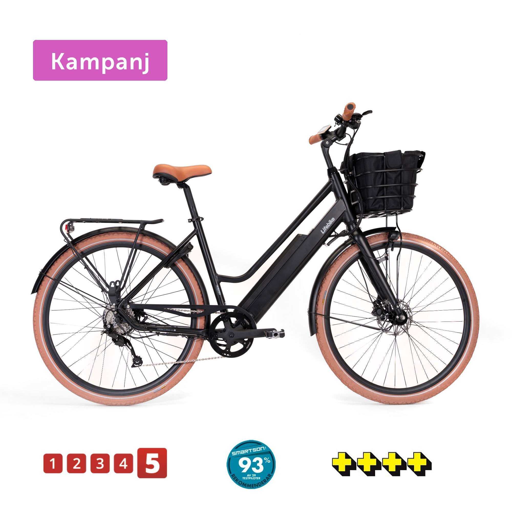 Lifebike C-mute Uni G12 8 Vxl Svart Elcykel  Klassisk 2025 från .