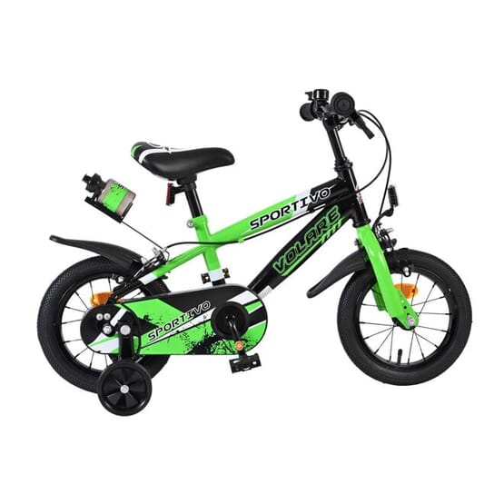 Barncykel - Volare - Sportivo Kinderfiets - 12 Tum - Grön Svart - Två Handbromsar från Volare.
