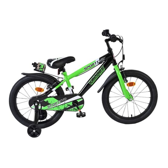 Barncykel - Volare - Sportivo Kinderfiets - 18 Tum - Grön Svart - Två Handbromsar från Volare.
