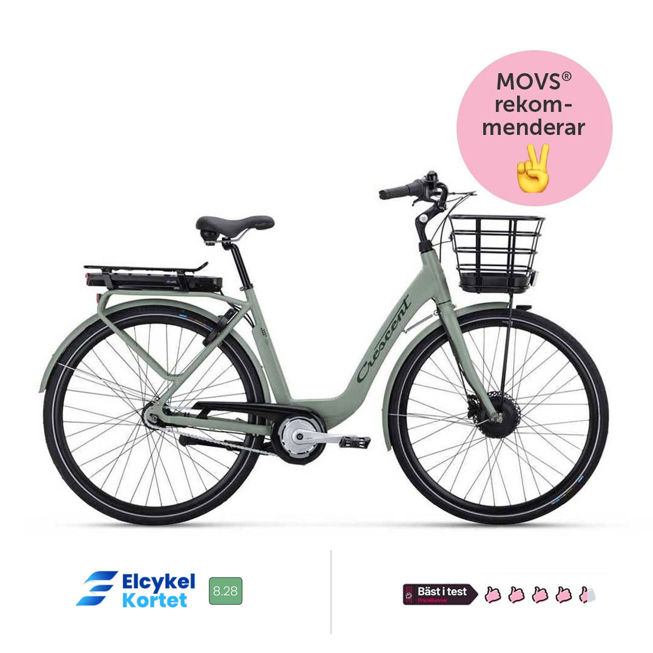 Crescent Elina 7 Vxl Grön 55cm Elcykel  Klassisk 2024 från .