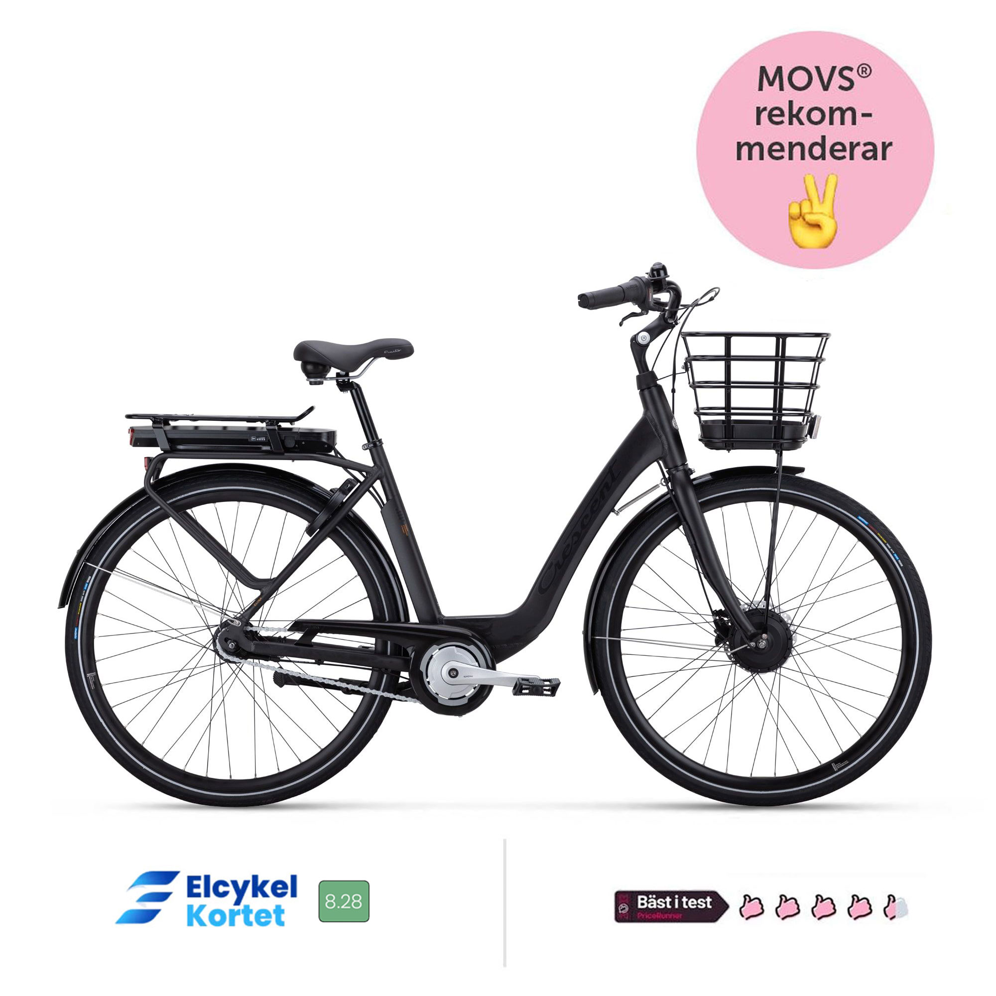 Crescent Elina 7 Vxl Svart Matt 47cm Elcykel  Klassisk 2024 från .