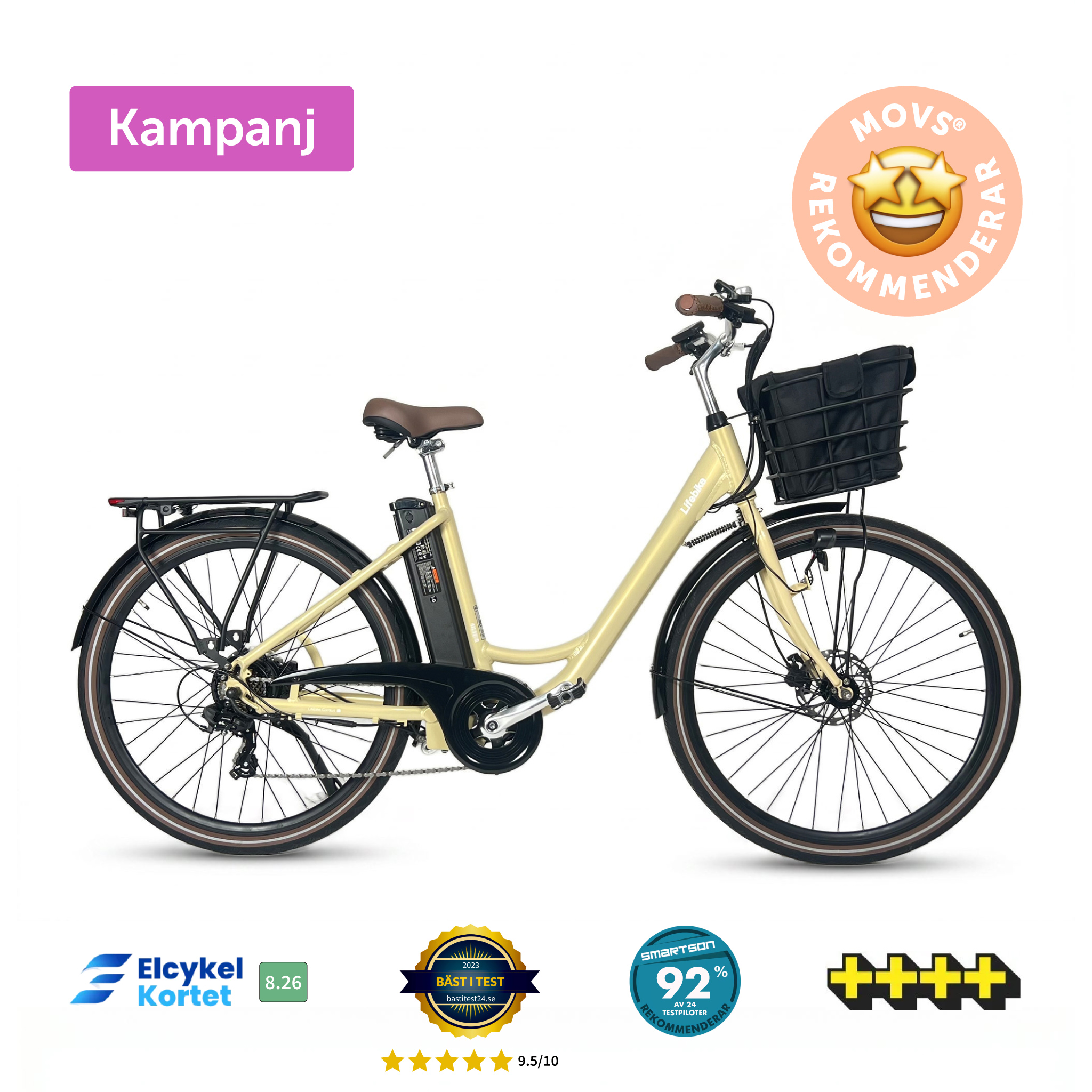 Lifebike Comfort G13 7 Vxl Beige Elcykel  Klassisk från .