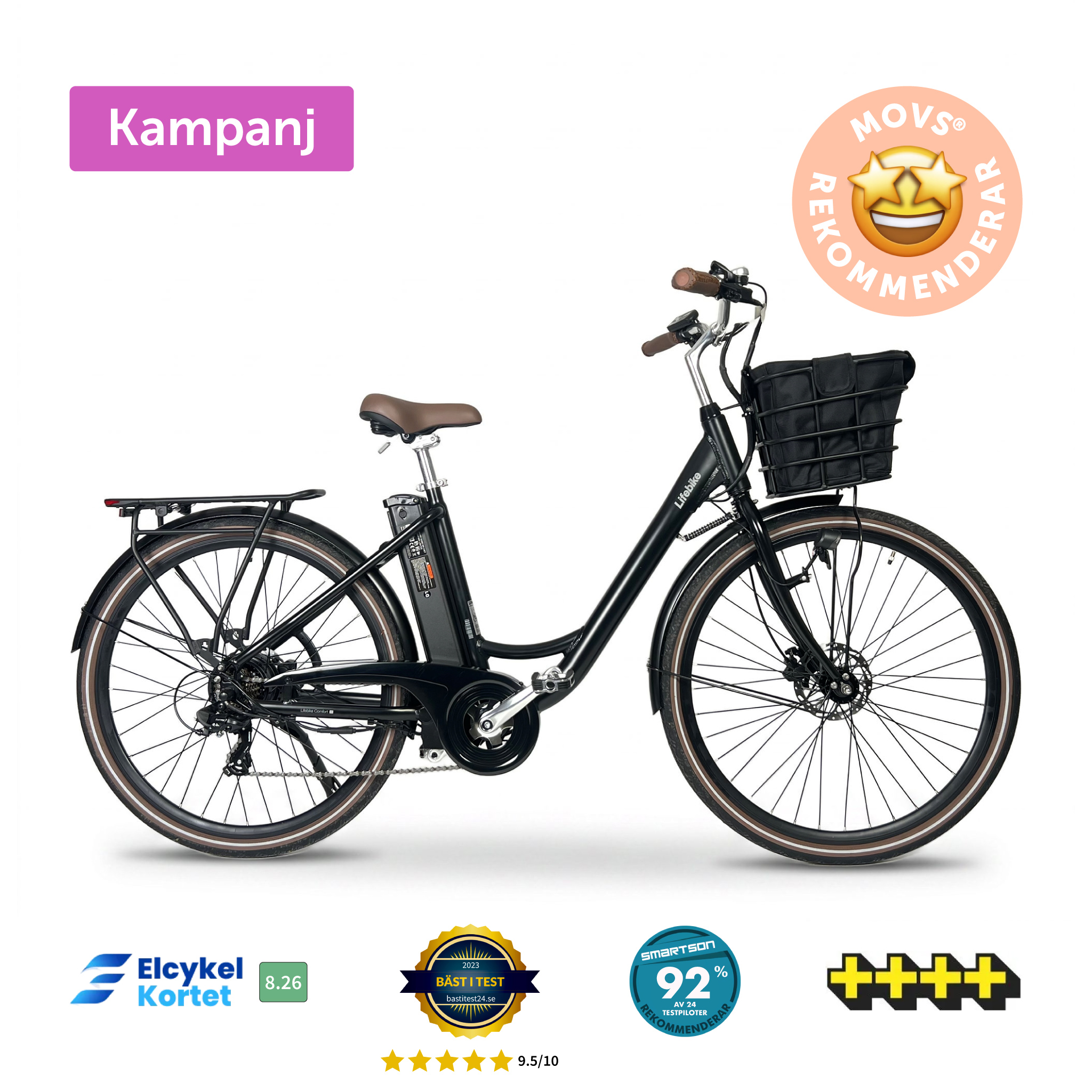 Lifebike Comfort G13 7 Vxl Svart Elcykel  Klassisk från .