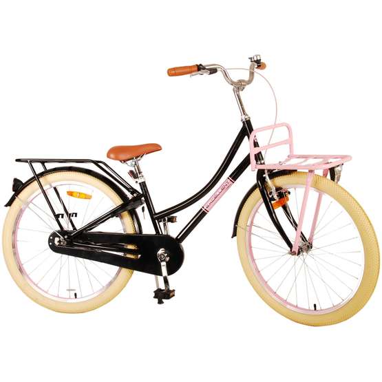 Volare - Barncykel - Excellent 24 Tum Svart - Fotbroms Med Pakethållare Fram från Volare.