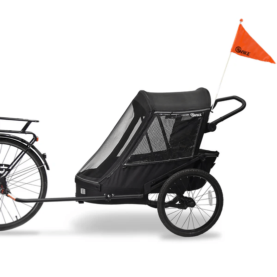 Wike - Cykelvagn Dubbel Premium Extra Suspension (jogging + Stroller) - Svart från Wike.