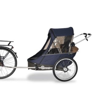 Wike - Cykelvagn Dubbel Premium (jogging + Stroller) - Navy/Brun från Wike.