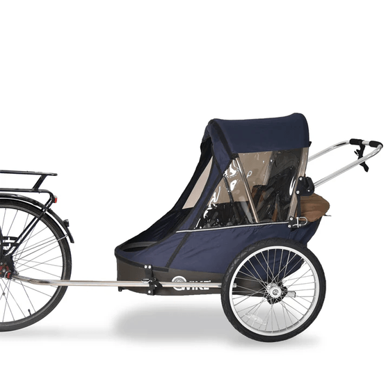 Wike - Cykelvagn Dubbel Premium (jogging + Stroller) - Navy/Brun från Wike.