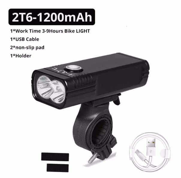 Vattentät 2000 Lumens L2/T6 Cykellampa Uppladdningsbart 1200 mAh  IPX5 Waterproof Fritidsprylar och Sportprylar > Cykellampor och Cykelbelysning från .